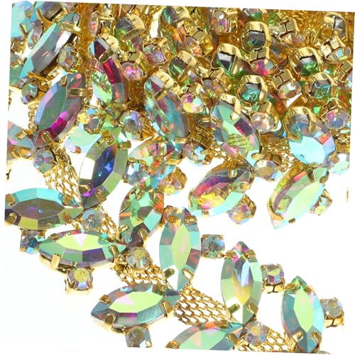 Accesorios de boda: cadena de cristales AB dorada para diseño DIY 4