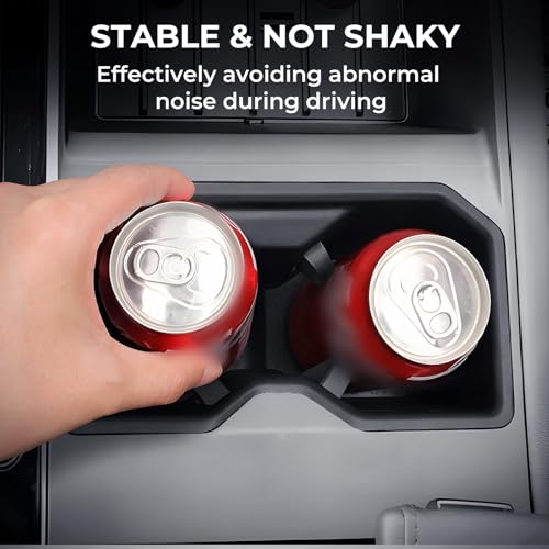 Image of Cup Holder Inserts for Toyota Tundra 2026 2025 2024 2023 2022 (Only Fits for SR /SR5 /Limited /TRD Pro), Interior Accessories TPE Cup Holders Covers Protector for 2022-2026 Tundra, Black