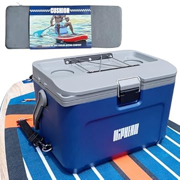 Niphean Contenitore termico a 4 strati, ritenzione del ghiaccio per 60 ore, sedile convertibile su paddleboard con anello a D, refrigeratore rigido da 15 litri per campeggio, spiaggia, kayak