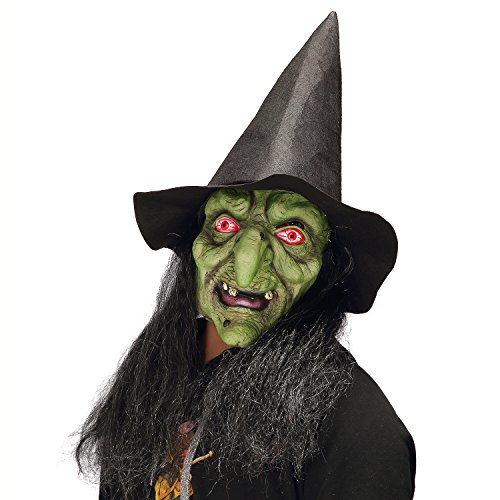 Halloween Horror Enchantress Costume party Props Witch Green Face Sorceress Mask