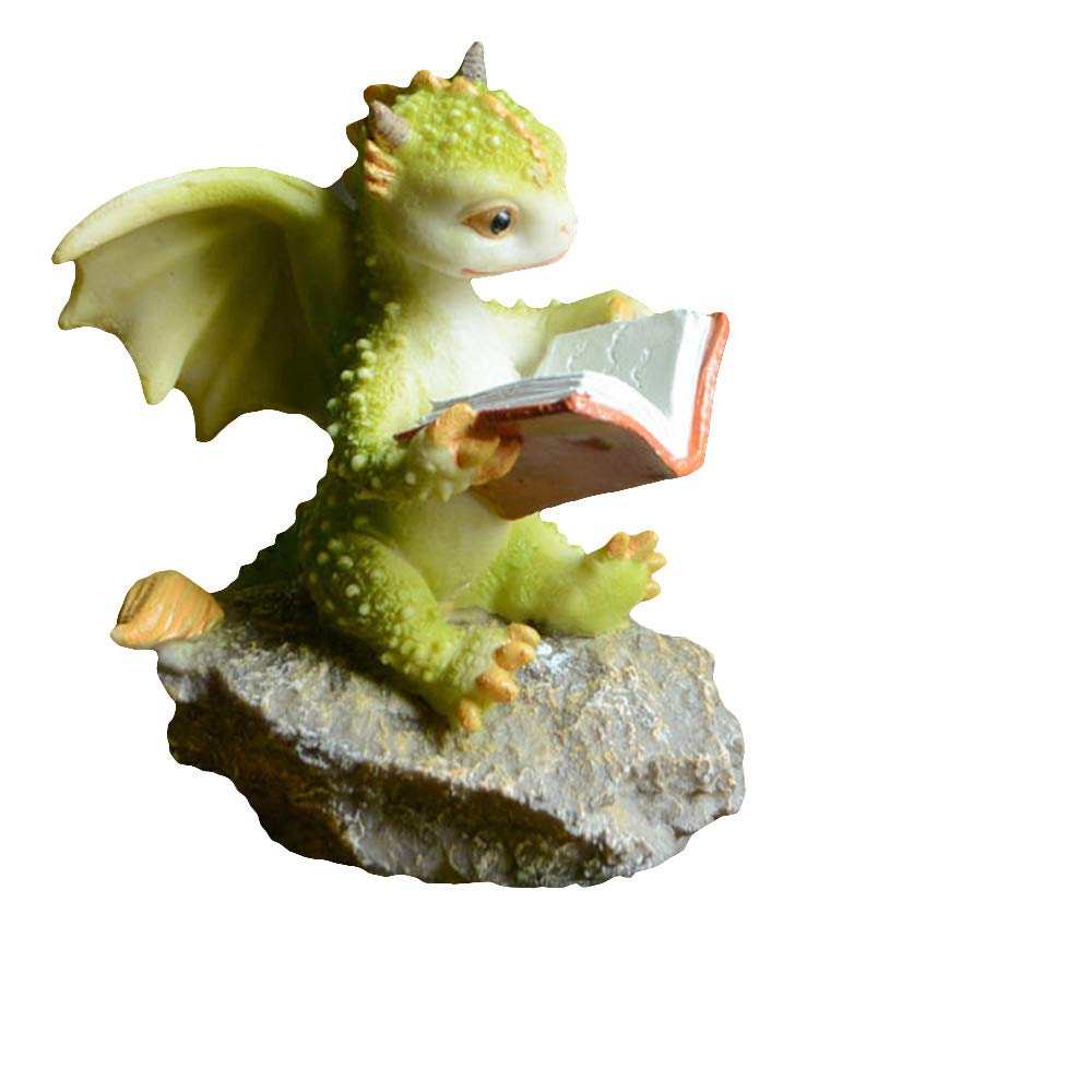 Gemmia Fairy Garden Dragon Figurine- Studying Dragon on Rock