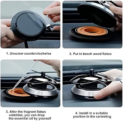 Image of car helicopter solar Perfume Diffuser - Automatic Rotating Dashboard Air Freshener Powered by Sunlight | Stylish Car Interior Accessory for Fresh Aroma & Decoration