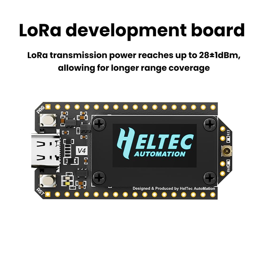 Kit de Développement Meshtastic Heltec WiFi Lora 32 V4 Meshcore - SX1262 avec Boîtier D'Antenne Module Maillé Alimenté par Énergie Solaire A