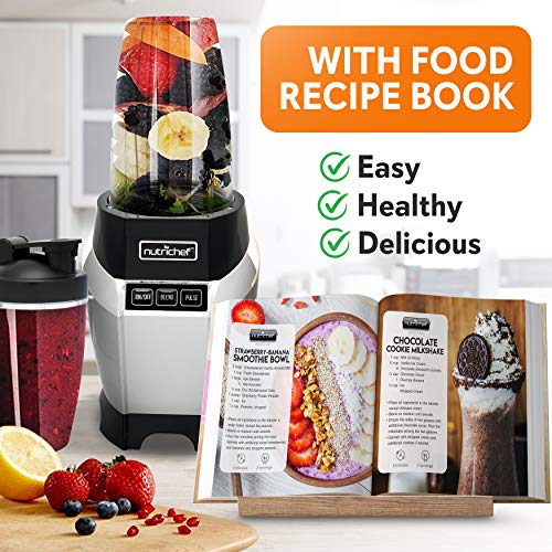 Nutrichef NCBL1000 Personal Electric Single Serve Small Professional Kitchen Countertop Mini Blender for Shakes and Smoothies w/Pulse Blend, Convenient Lid Co, 20 & 24 oz Cups, Black - Image 5