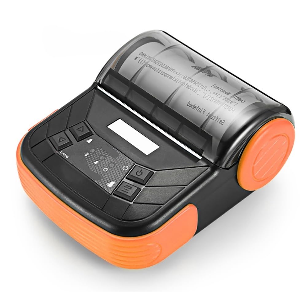Imprimante Portable, Mini imprimante Thermique Portable POS Bluetooth for factures 80 mm(Zwart)