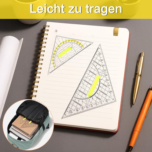 Geodreieck Mit Griff, Zwei Geodreieck-Set, 22,5cm Großes Geodreieck Und 15,7cm Kleines Geodreieck, Mit Winkel Als Winkelmesser, Multifunktional Für Professionelle Zeichnung, Malerei