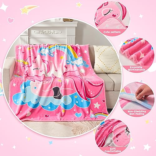 Inhand Glow In The Dark Unicorn Blanket, Soft Toddler Kids Throw Blankets For 4-12 Years Old Baby Girl Birthday Gifts Ideas thumb #5