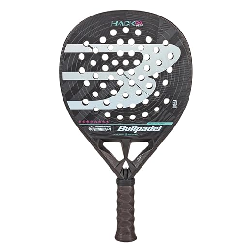 BULLPADEL Padel Racket HACK 04 Hybrid 2025 Miami Paquito Navarro | Limited Edition Diamond Shape | TRICARBON 3D & MULTIEVA Core | Channel Technology & Triple Bridge Stability | Elite Power & Control