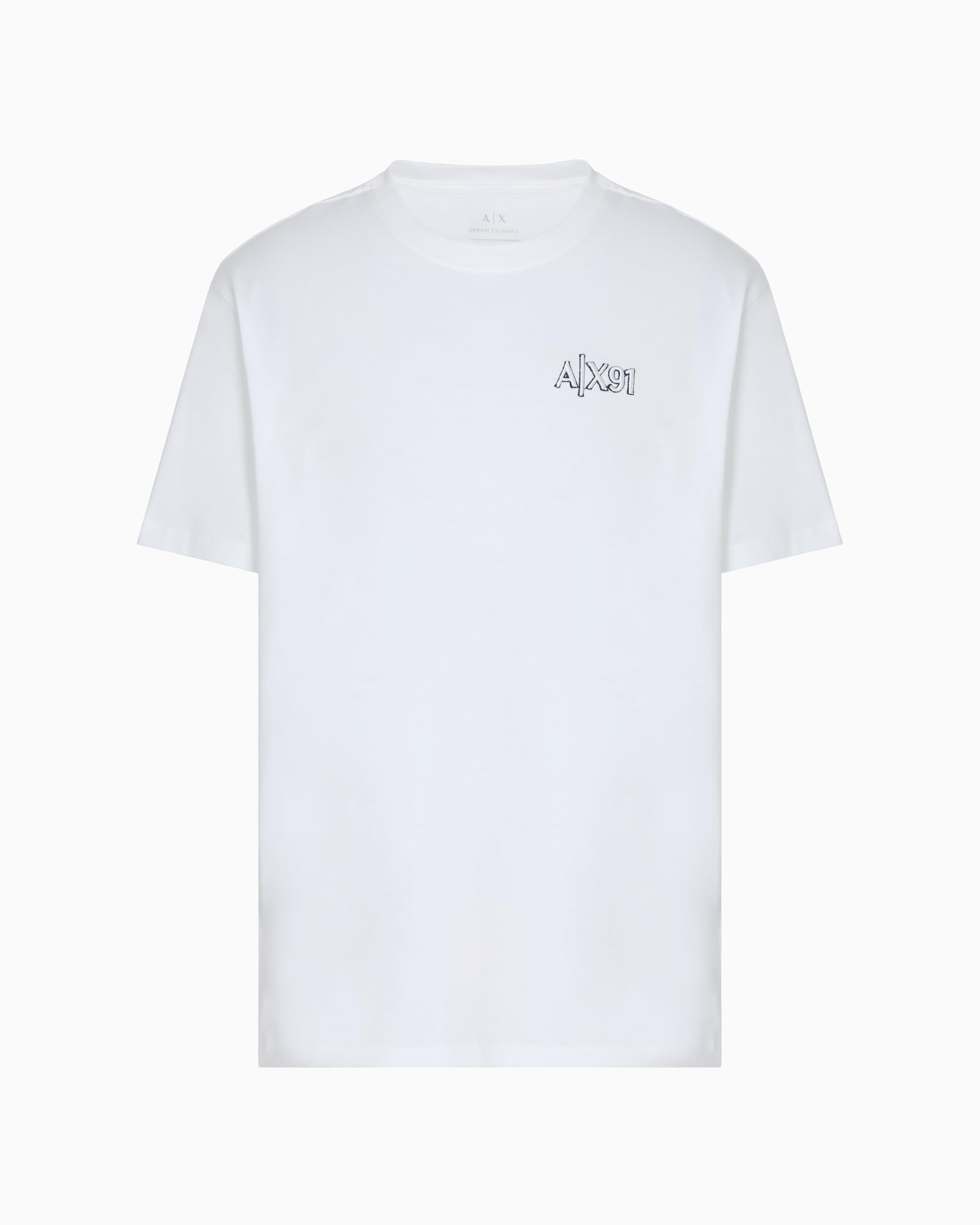 Armani Exchange Men's Utility Edge, sustainbale, Embroidered Logo,Regular Fit,White,L