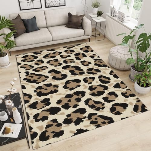 Tapis imprimé léopard résistant et léger contre l'usure du salon - 2