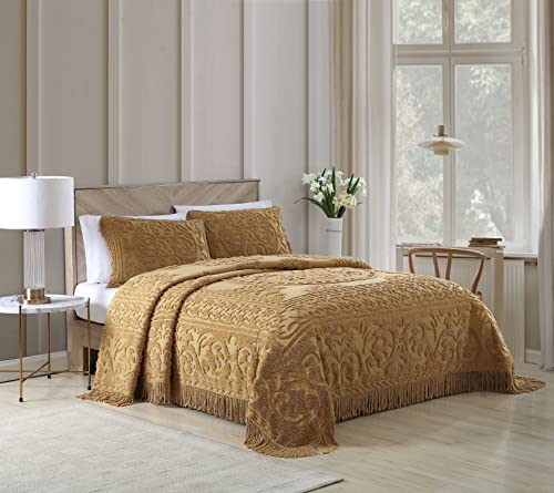 Image of Beatrice Home Fashions Medallion Standard Cotton Chenille Sham, Gold