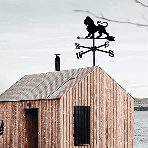 Uybag Metal Weathervane Outdoor Iron Wind Vane Stainless Steel Yard Weather Vane Wind Direction Indicator Lion Wind Measuring Tool,Male Lion #TOP4