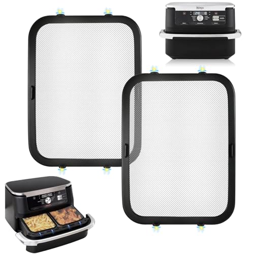 2 Stück Edelstahl Spritzschutz Heißluftfritteuse Zubehör für Ninja Foodi FlexDrawer Dual Zone AF500EU - Wiederverwendbar Spritzschutzgitter - Effektiver Heizspiralenschutz Airfryer Zubehör für Ninja
