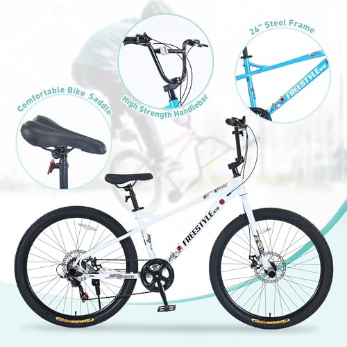 26 Inch Freestyle Teens Bike with 7-Speed Gear System and