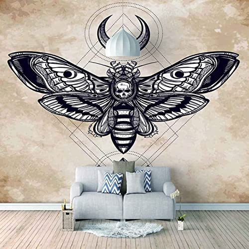 Affiche Murale Chambre d'Enfant Tête de Mort Noir et Blanc Décoration Murale sur Toile Stickers Murau Décor À La Maison Papier Peint 3D Chambre à coucher Salle de séjour Mural murale-150cm×105cm Cover