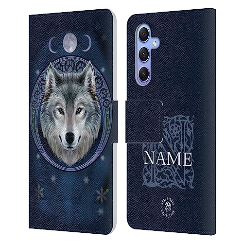Coque Samsung Galaxy A34 5G portefeuille en cuir avec protection intégrale Anne Stokes Lunaire Art
