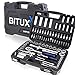 BITUXX 94 teiliges Steckschlüsselset Werkzeug Ratschenkasten Knarrenkasten Nusskasten mit Koffer Stecknüsse Ratsche Bits 6-Kant-Schlüssel Quergriff Torx MI 4 günstig Kaufen-BITUXX 94 teiliges Steckschlüsselset Werkzeug Ratschenkasten Knarrenkasten Nusskasten mit Koffer Stecknüsse Ratsche Bits 6-Kant-Schlüssel Quergriff Torx
