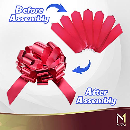 Mata1 M1-BOW18-RED01 Huge Car Bow (Shiny Red, 18 Inch) Big Gift Wrapping Bow For Large Gift Decoration, Giant Indoor/Outdoor Bow thumb #5