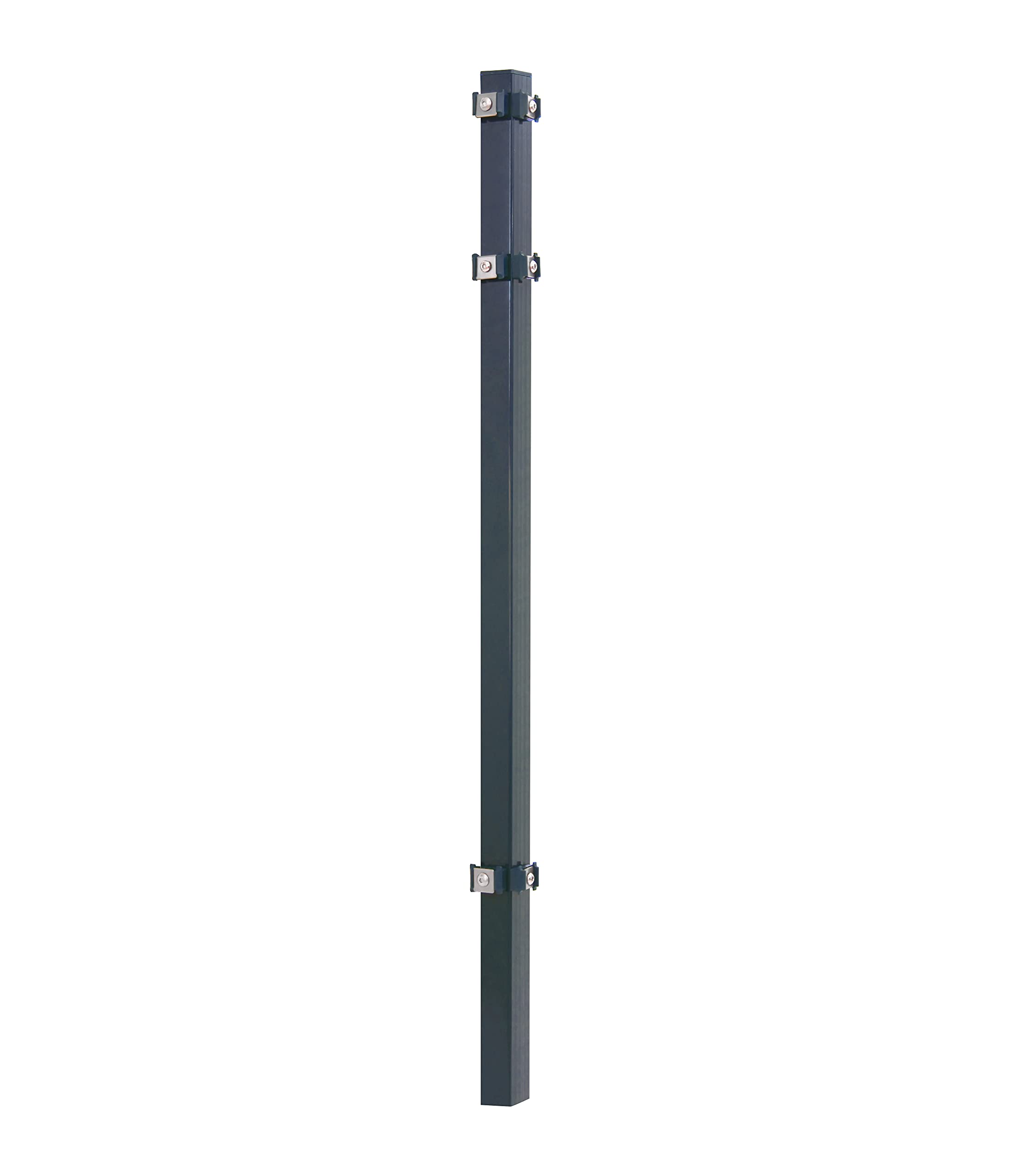 Eckpfosten 60 x 60 mm, 4 Stück, anthrazit oder grün - von 140- bis 260 cm - verzinkter Stahl mit Pulverbeschichtung - inkl. Befestigung und Abdeckkappen (260 cm - Anthrazit)