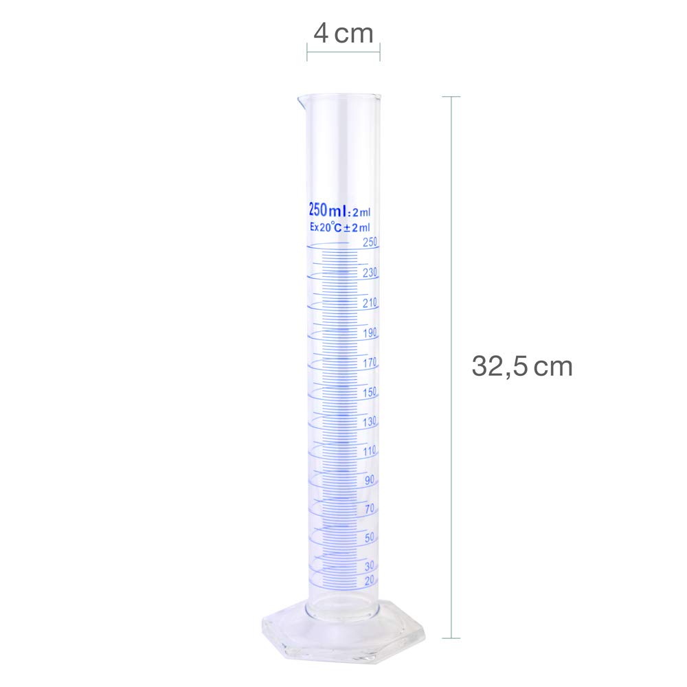 Teqler Probeta graduada de cristal 250 ml