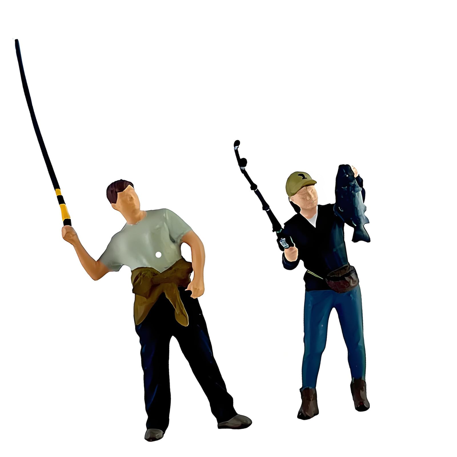 Zxfdsfdbnm 1/64 Scale Realistic Fishing Miniature Resin Statue Highly Detailed for Desktop Display & Gifts House Deck Miniatures
