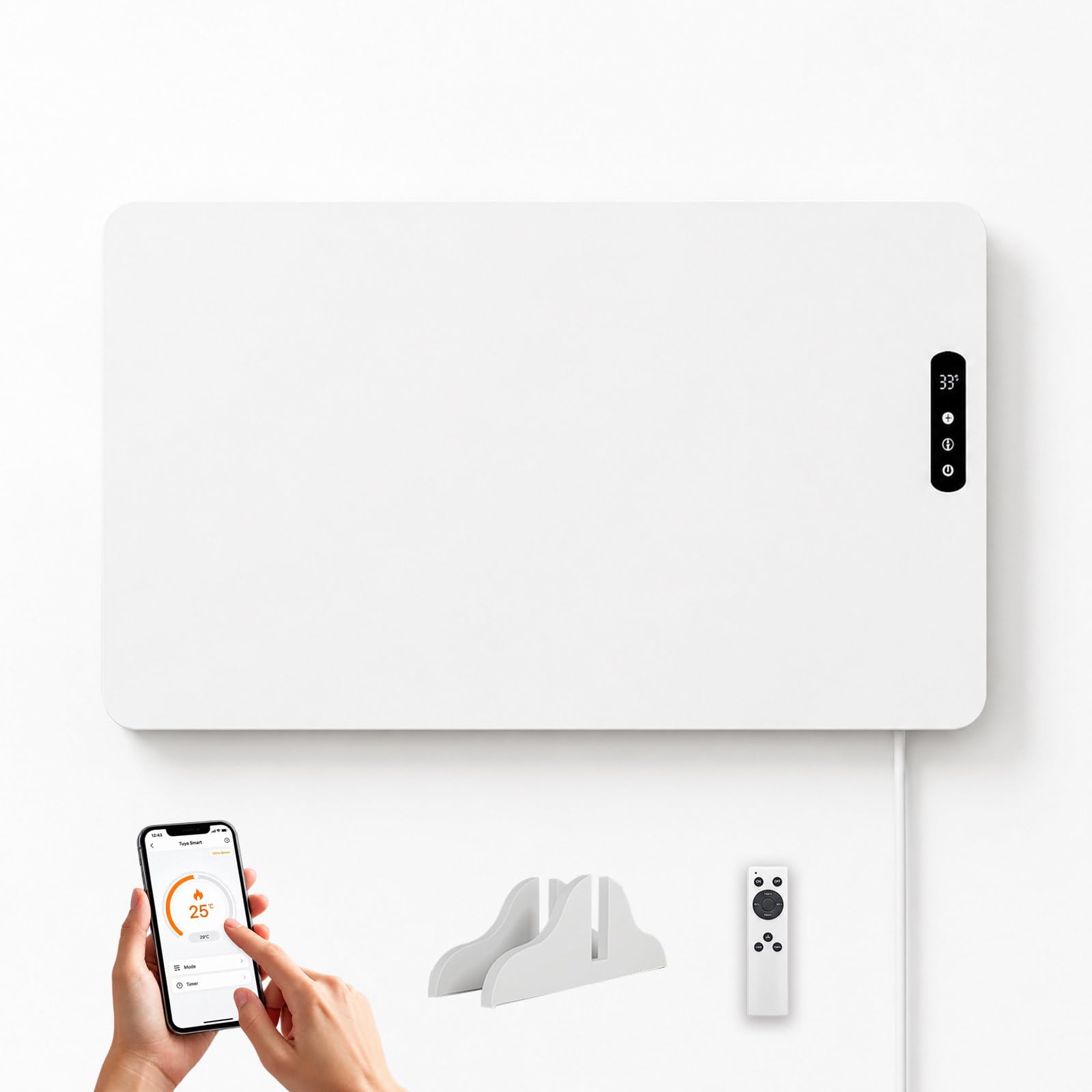 Radiateur Connecté Mural ou sur Pied avec Télécommande D-1000