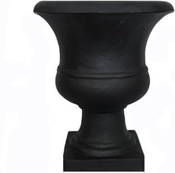 Tusco Products UR01BK Urn Small Garden Planter, 17-inch, Black
