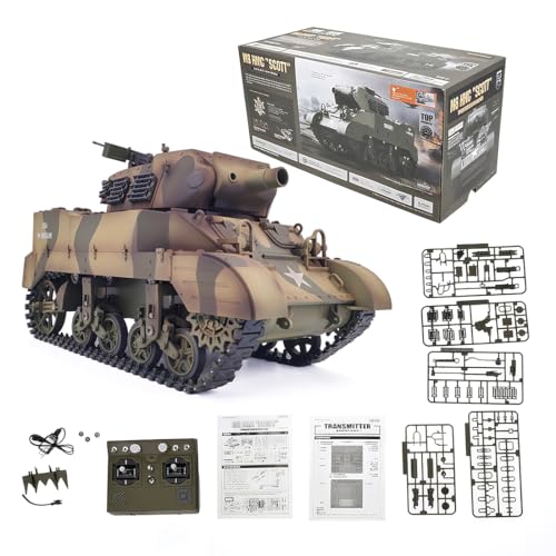 Goekhyrani RC Tank for Adults, 1/16 Scale 2.4G U.S. M8 Self-Propelled Howitzer RC Tank Model with...