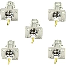 5Pcs BNC Female 4 Holes Flange Panel Mount Solder Post Plug Connector RF Coax Coaxial Adapter