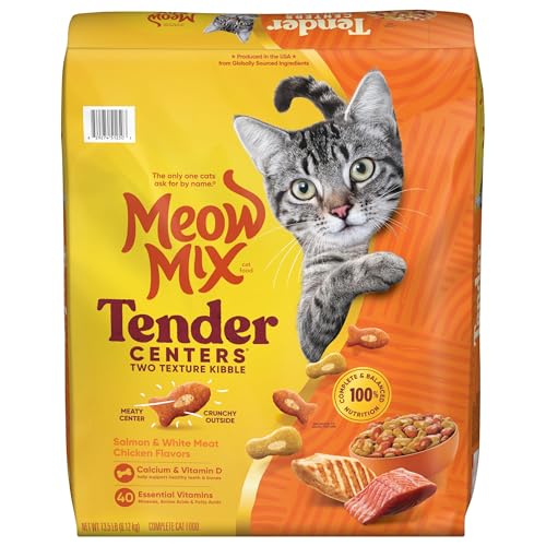 Image of Meow Mix Tender Centers Dry Cat Food, Salmon & Chicken, 13.5 Pounds