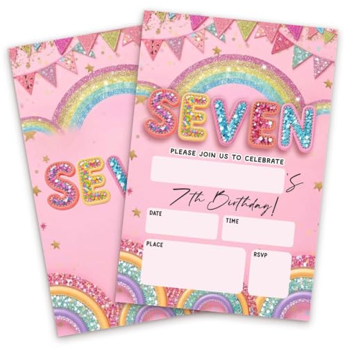 Invitation anniversaire fille 7 ans NYCTUG papier premium A04 x25
