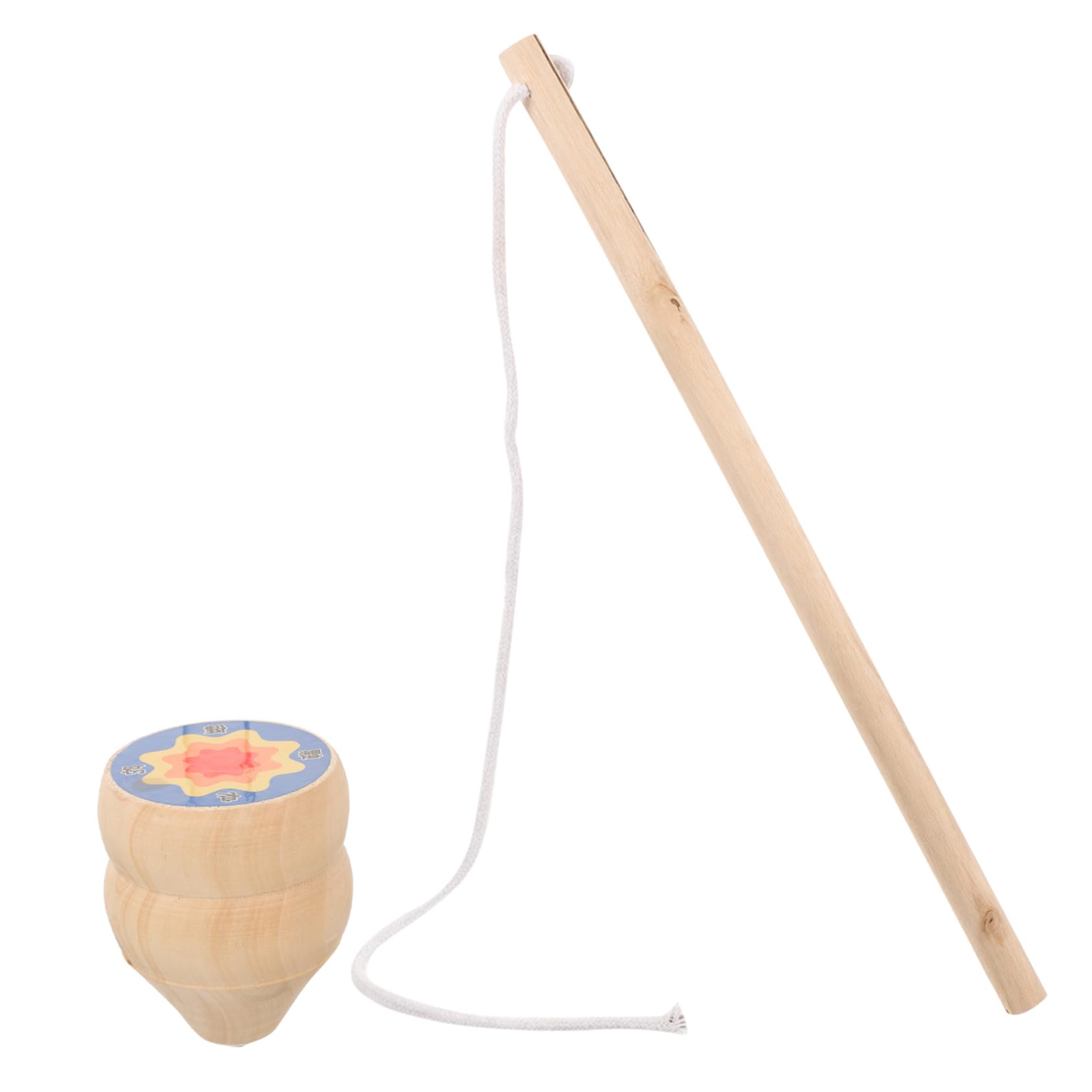 BESTonZON Top Gyro Toy Retro Wooden Gyroscope Rotating Toy for Children Hand-Operated Vintage Design Random Color