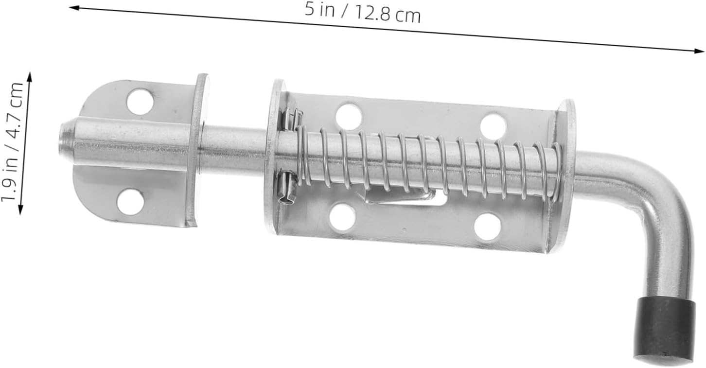 jojofuny 4pcs Heavy Duty Stainless Steel Spring Bolt Latch Secure Locking Mechanism for Gates Sheds and Doors Versatile Safety for Home and Garden