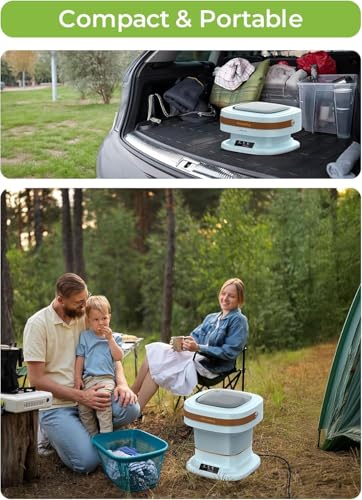 Image of Portable Washing Machine, Mini Washing Machine Spin Basket, Small Portable Washer Machine Suitable for Underwear Small Clothes Dryer Deep Cleaning