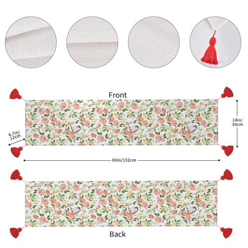 Chemin de table de Noël style fleur et oiseau, textile de table haut de gamme