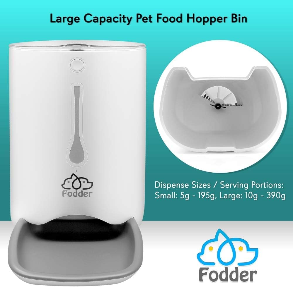 SereneLife SLAPF30 - Comedero automático Inteligente para Mascotas, dispensador electrónico Digital de Alimentos Secos con micrófono Integrado, grabadora de Voz, batería Opcional, Temporizador