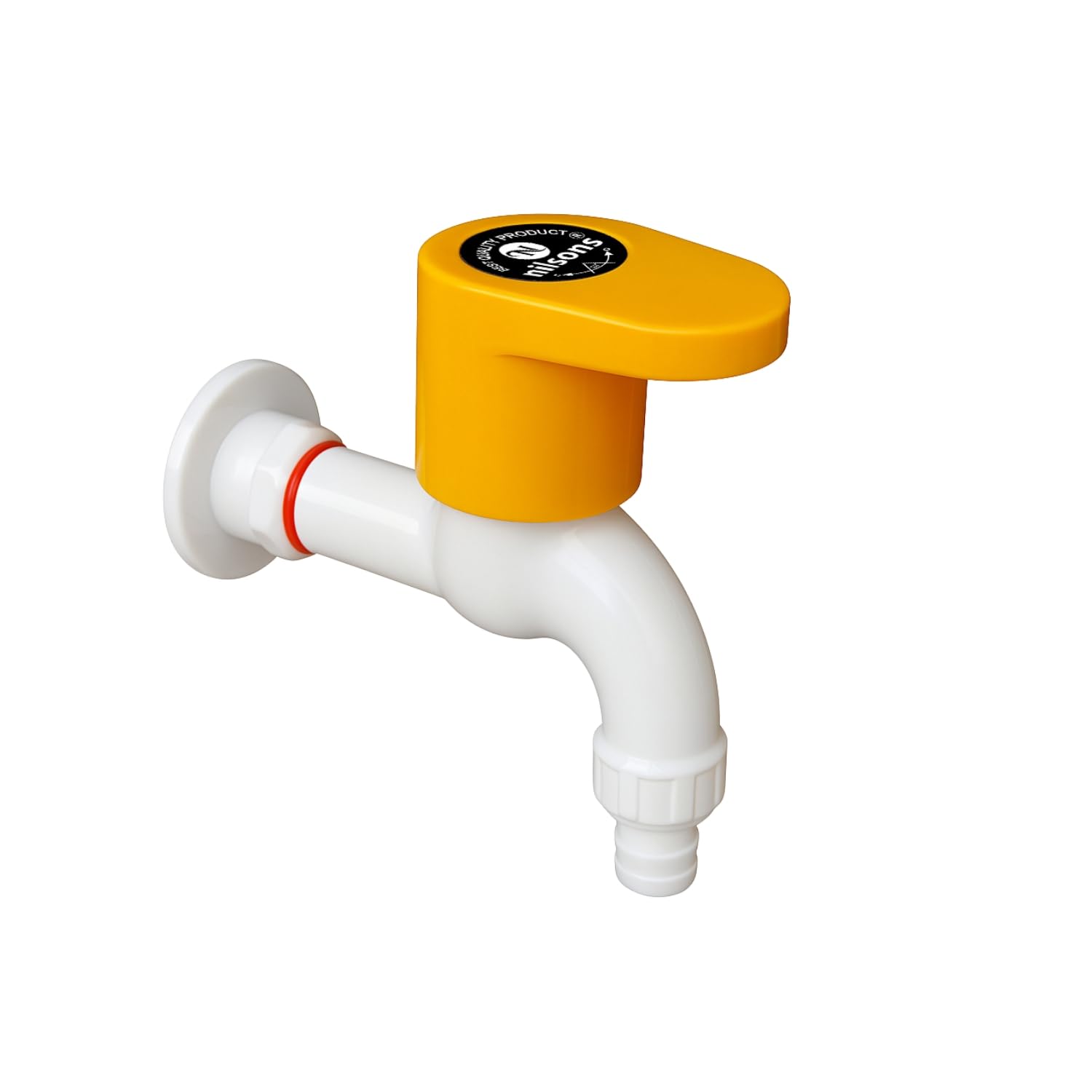 Nilsons Royal Yellow Washing Machine Bib Tap | Plastic Water Inlet Tap with Hose Connector for Washing Machine, Bathroom, Utility | Wall Mounted | Leakproof | Rust-Free | ½ Inch Pipe Fit-image-44