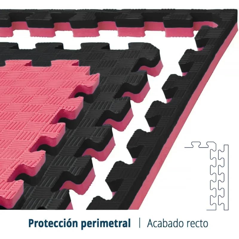 Artatami® Tatami Puzzle 1x1x40 mm Rojo - Negro【1 Unidad】 Profesional Alta Densidad EVA – Tatami 4 cm para Judo, BJJ, MMA y Lucha – Suelo Artes Marciales Antideslizante Premium