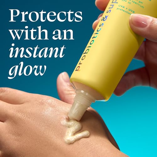 Image of TULA Skin Care Protect + Glow Daily Sunscreen - Gel, Broad Spectrum SPF 30, Skincare-First, Non-Greasy, Non-Comedogenic and Reef-Safe with Pollution and Blue Light Protection, Regular, 1.7 fl oz.