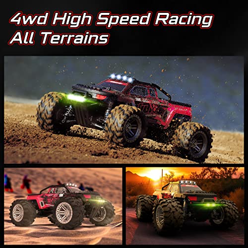 Axguter 1:10 Scale All Terrain Rc Car, 4Wd High Speed Rc Truck For Adults,2.4 Ghz Remote Control Car With Led Lights, 4X4 Waterproof Off-Road Truck With Two Rechargeable Batteries. #TOP4