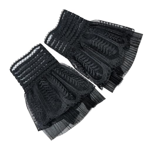 Image of Women's Detachable Wrist Cuffs Lace Fake Sleeves, False Hand Sleeves Decorative Cuffs for Sweater Blouse Coat Jacket
