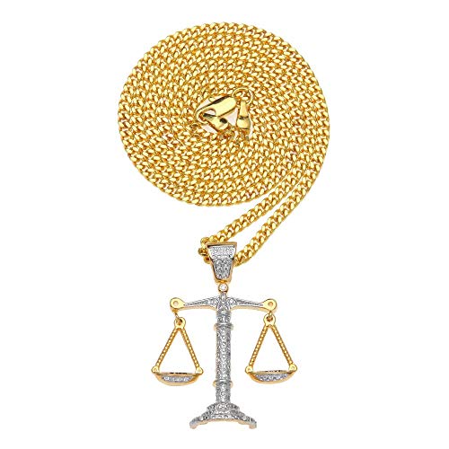Joyería de moda para hombre con colgante Libra retro de circonia cúbica