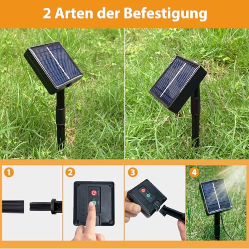 Peasur 3 Stück Solar Lichterkette Outdoor, 3x12M 120 LED Lichterkette Außen – Ansicht 5