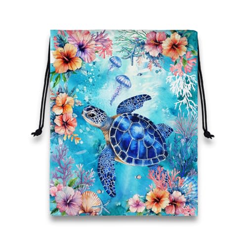 Image of Gymnastics Grip Bag Sea Turtle String Gym Athlete Bag Lightweight Small Pouch for Gym