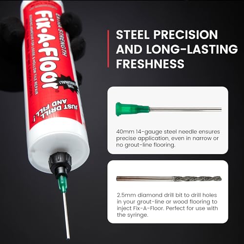 Fix-A-Floor Wiederverwendbares Mikropräzisions-Injektionskit, Präzise Applikation, Für Reparaturen von Böden