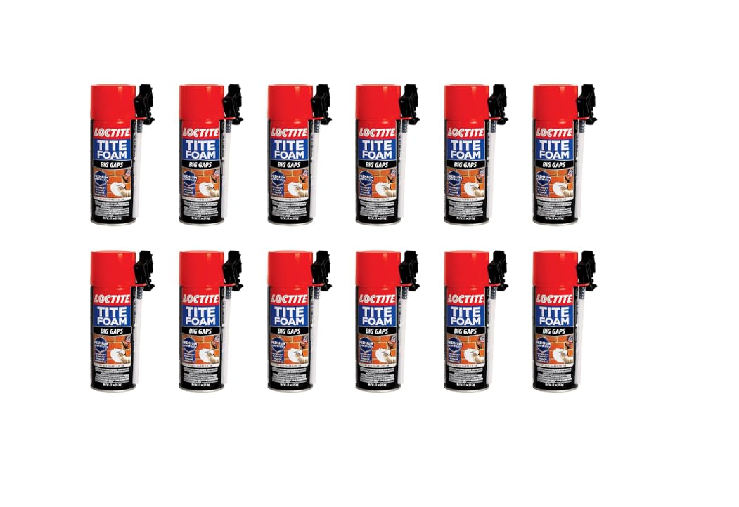 Loctite Tite Foam PU sealant|Expanding Foam for large gaps filling|keeps dust and pests aways|DIY dries fast|waterproof|no shrinkage|easy application|doors|PVC pipe|bathroom|AC ducts|White|340g x 12