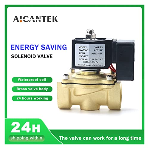 Électrovanne DN25 sécurité fuite eau gaz vanne laiton 24V basse chauffe