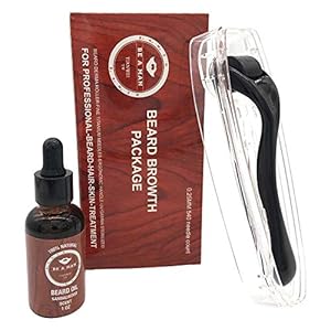 Beard Growth Kit, Beard Care Nursing Roller Set de esencias para el Cuidado de la Piel sin Dolor, Hombres/papá