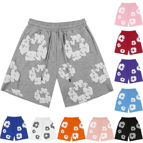 T-Shirt und Shorts Set Jungen Mädchen Sommer Trainingsanzug Jogginganzug Streatwear Y2k Hip Hop Kurzarm T-Shirt und Hose Mit Baumwollkranz Unisex 2-Teilig Tracksuit Baumwolle Sportanzug