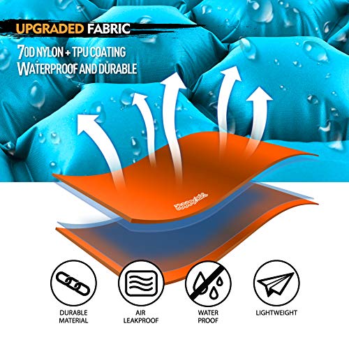 ZOOOBELIVES Ultralight Sleeping Pad with Built-in Pillow, Inflatable Camping Mattress for Backpacking, Traveling and Hiking, Compact and Portable Camp Mat - Thumbnail 3